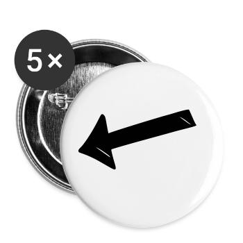 Pfeil Zeichnung Skizze schwarz - Buttons groß 56 mm (5er Pack) - Weiß - Vorne