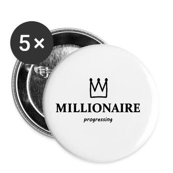 The new millionaire - Buttons large 2.2''/56 mm (5-pack) - white - Front