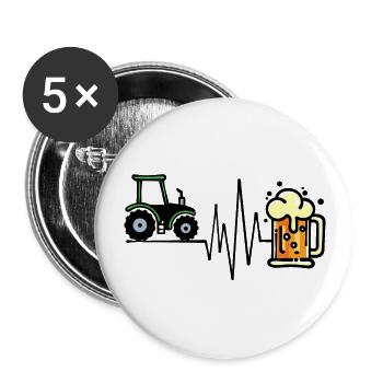 Farmer Agriculture Tractor Commercial Vehicle Farmer - Buttons large 2.2''/56 mm (5-pack) - white - Front