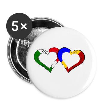 Italian Romanian Love - Buttons large 2.2''/56 mm (5-pack) - white - Front