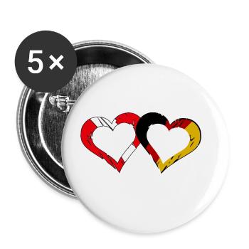 Austrio Amour allemand - Lot de 5 grands badges (56 mm) - blanc - Devant