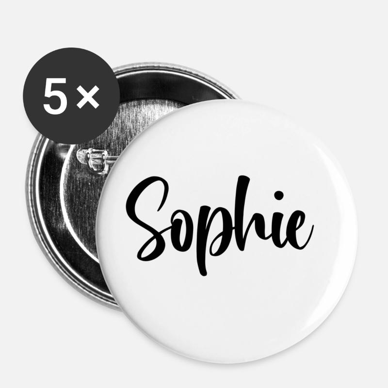 First name Sophie - Buttons large 2.2''/56 mm (5-pack) - white