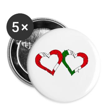 L’amour de l’Autriche et de l’Italie - Lot de 5 grands badges (56 mm) - blanc - Devant