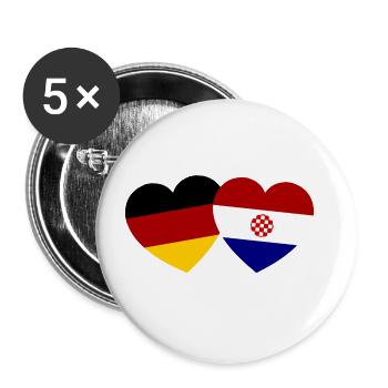 The German Croatian friendship - Buttons large 2.2''/56 mm (5-pack) - white - Front
