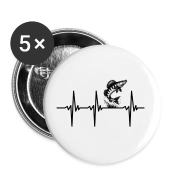 Heartbeat for zander and predatory fish Sport fishing - Buttons large 2.2''/56 mm (5-pack) - white - Front