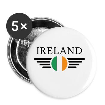 Irland Stil T-Shirt - Buttons groß 56 mm (5er Pack) - Weiß - Vorne