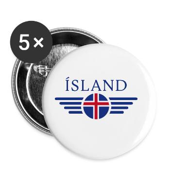 Iceland Natural Wonders T-Shirt - Buttons large 2.2''/56 mm (5-pack) - white - Front
