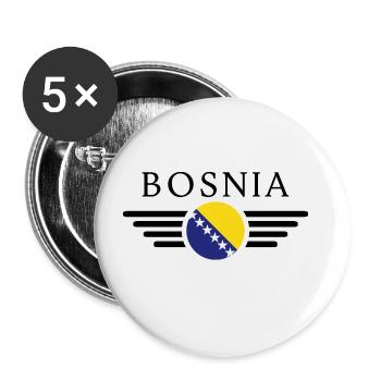 Bosnie Elégance T-shirt - Lot de 5 grands badges (56 mm) - blanc - Devant