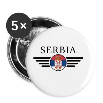 Serbie Pride T-shirt - Lot de 5 grands badges (56 mm) - blanc - Devant