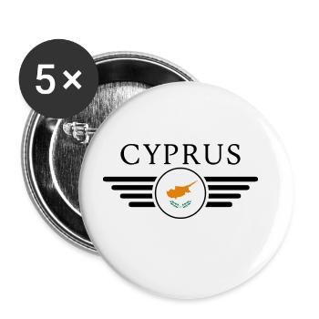 T-shirt de style chypriote - Lot de 5 grands badges (56 mm) - blanc - Devant