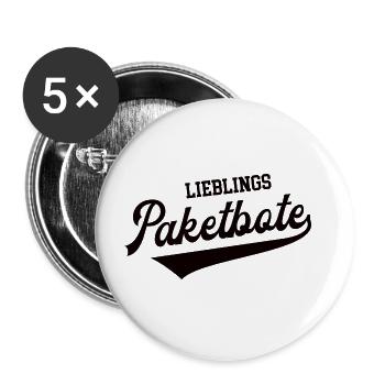 Lieblings Paketbote Danke Paketboten Postbote Bote - Buttons groß 56 mm (5er Pack) - Weiß - Vorne
