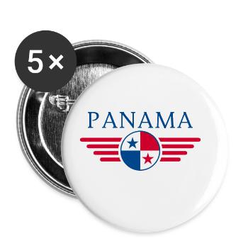 J’aime le Panama, T-shirt design de style élégance - Lot de 5 grands badges (56 mm) - blanc - Devant