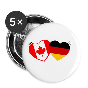 Die deutsch kanadische Partnerschaft - Buttons groß 56 mm (5er Pack) - Weiß - Vorne