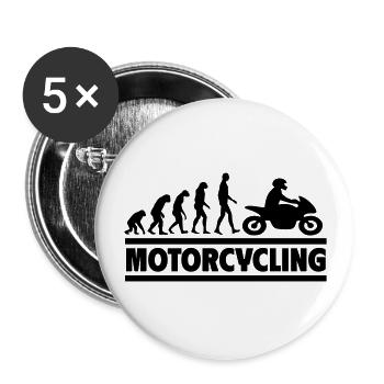Motorradfahren Evolution Perfektes Geschenk Biker - Buttons groß 56 mm (5er Pack) - Weiß - Vorne