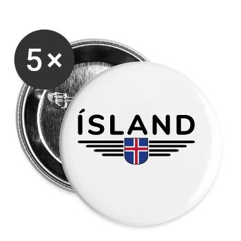 Iceland T-Shirt – Magic of the Northern Lights - Buttons large 2.2''/56 mm (5-pack) - white - Front