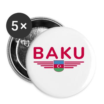 Baku T-Shirt – For fans of the capital - Buttons large 2.2''/56 mm (5-pack) - white - Front