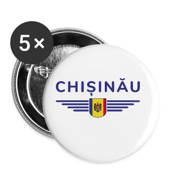 T-shirt Chișinău – L’amour de la capitale - Lot de 5 grands badges (56 mm) - blanc - Devant
