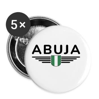 Abuja Design – Proud of Nigeria's capital - Buttons large 2.2''/56 mm (5-pack) - white - Front
