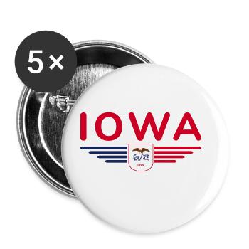 Iowa Fan T-Shirt – Your State! - Buttons large 2.2''/56 mm (5-pack) - white - Front