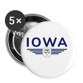 Iowa Fan T-Shirt – Your State! - Buttons large 2.2''/56 mm (5-pack) - white - Front