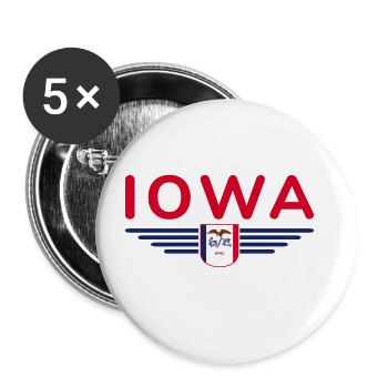 Iowa Fan T-Shirt – Your State! - Buttons large 2.2''/56 mm (5-pack) - white - Front