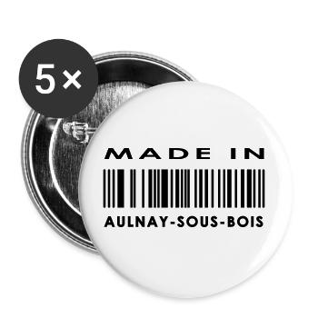 Aulnay-sous-Bois - Buttons groß 56 mm (5er Pack) - Weiß - Vorne