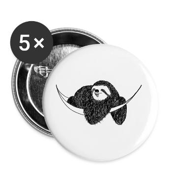 Sloth - Buttons large 2.2''/56 mm (5-pack) - white - Front