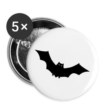 Chauve-souris - Lot de 5 grands badges (56 mm) - blanc - Devant