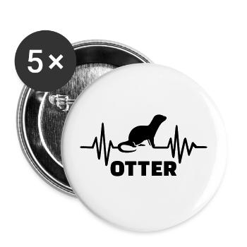 Otter - Buttons groß 56 mm (5er Pack) - Weiß - Vorne