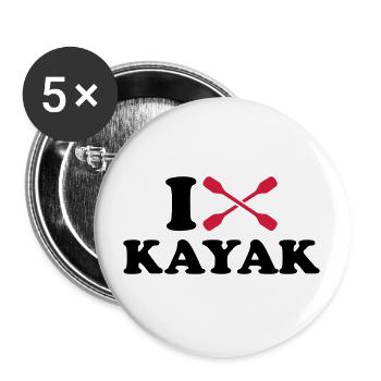 Kajak - Buttons groß 56 mm (5er Pack) - Weiß - Vorne