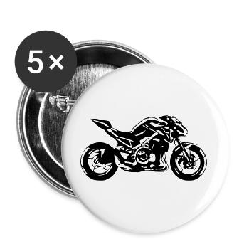 Motorrad-Roadster - Buttons groß 56 mm (5er Pack) - Weiß - Vorne