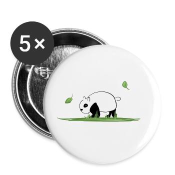Tierliebe Cartoon Panda Ökosystem Natur Grass - Buttons groß 56 mm (5er Pack) - Weiß - Vorne