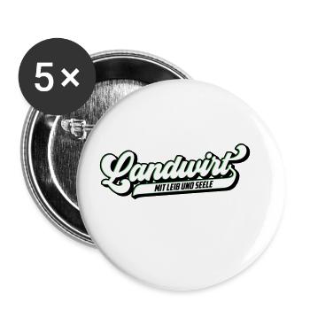Landwirt mit Leib & Seele | Farben änderbar - Buttons groß 56 mm (5er Pack) - Weiß - Vorne