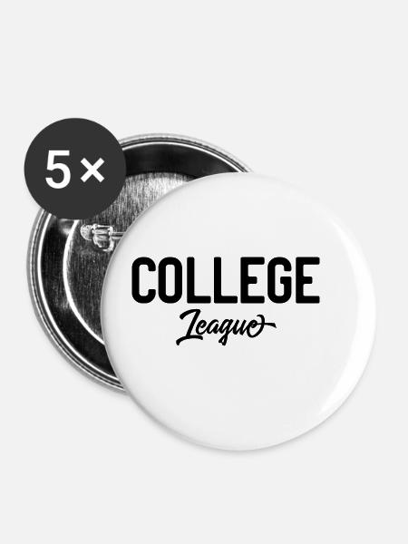 College League - Buttons groß 56 mm (5er Pack) - Weiß