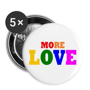 More love - Buttons large 2.2''/56 mm (5-pack) - white - Front