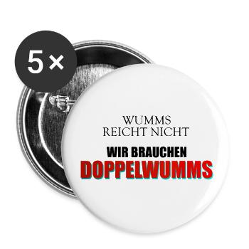 Wumms, Doppelwumms, Scholz, Politik, Sprüche - Buttons groß 56 mm (5er Pack) - Weiß - Vorne