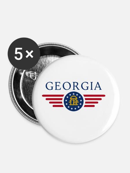 Georgia - Buttons groß 56 mm (5er Pack) - Weiß