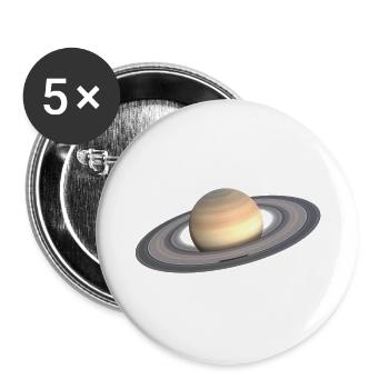 Saturn 3D - Buttons groß 56 mm (5er Pack) - Weiß - Vorne