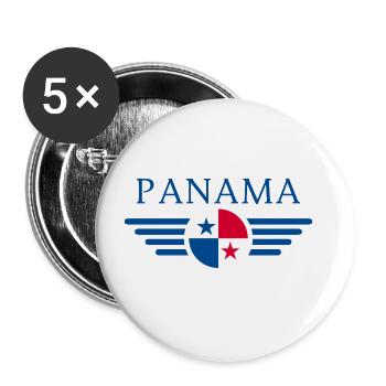 Ich liebe Panama - Buttons groß 56 mm (5er Pack) - Weiß - Vorne