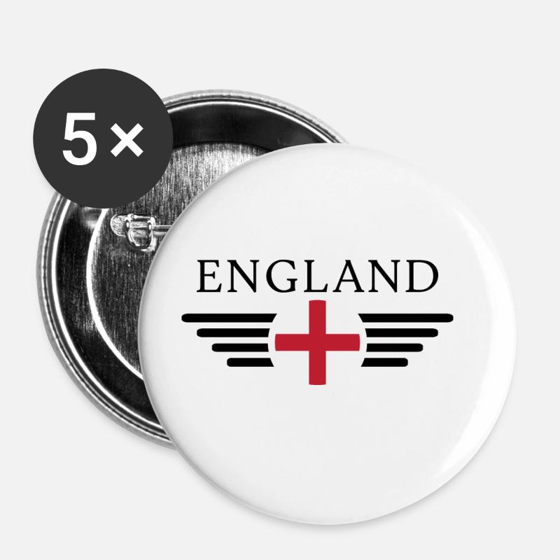 England Essence T-Shirt - Buttons large 2.2''/56 mm (5-pack) - white