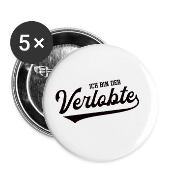 Ich Bin Der Verlobte Verlobung Hochzeitsantrag Ehe - Buttons groß 56 mm (5er Pack) - Weiß - Vorne