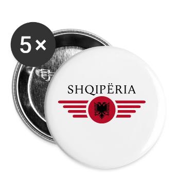 Albania Style Design T-Shirt - Buttons large 2.2''/56 mm (5-pack) - white - Front
