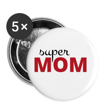 Super Mutter - Buttons groß 56 mm (5er Pack) - Weiß - Vorne