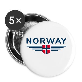 I Love Norway Design T-Shirt Outfit - Buttons large 2.2''/56 mm (5-pack) - white - Front