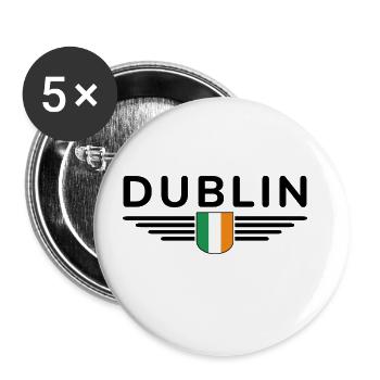 Dublin T-shirt for Ireland fans - Buttons large 2.2''/56 mm (5-pack) - white - Front
