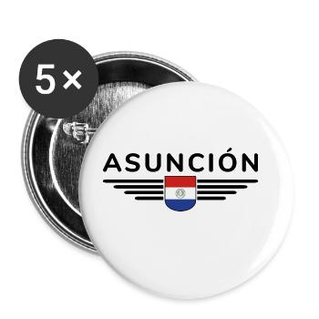 Asunción Souvenir T-Shirt - Buttons groß 56 mm (5er Pack) - Weiß - Vorne