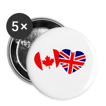 Die britisch kanadische Liebe - Buttons groß 56 mm (5er Pack) - Weiß - Vorne