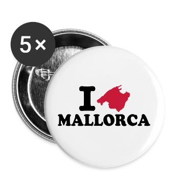 Mallorca - Buttons groß 56 mm (5er Pack) - Weiß - Vorne
