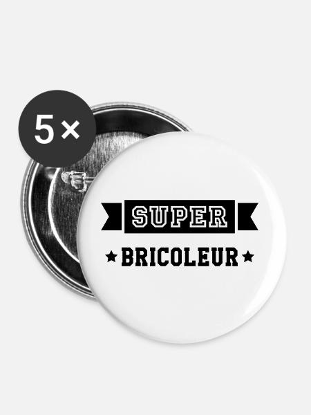 Super Handyman - Buttons large 2.2''/56 mm (5-pack) - white