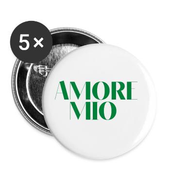 Amore Mio meine Liebe grün Geschenk-Idee Zitat - Buttons groß 56 mm (5er Pack) - Weiß - Vorne